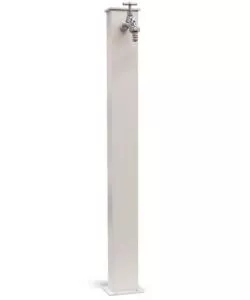 FONTANA VEDOVELLA MODERNA "YORK" IN ALLUMINIO BIANCO -  11X8X82 CM